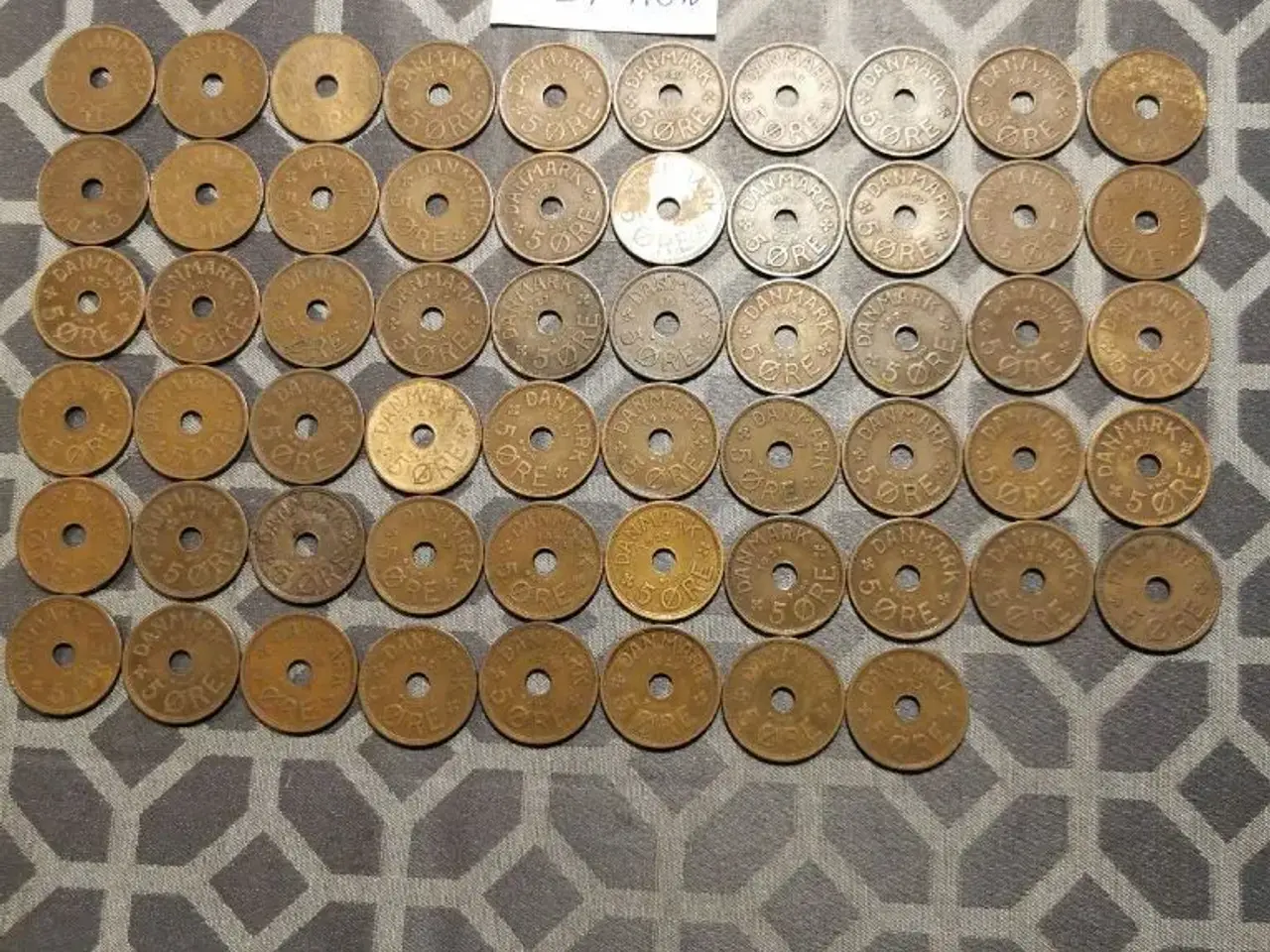 Billede 1 - 56 stk 5øre 1927 HCN