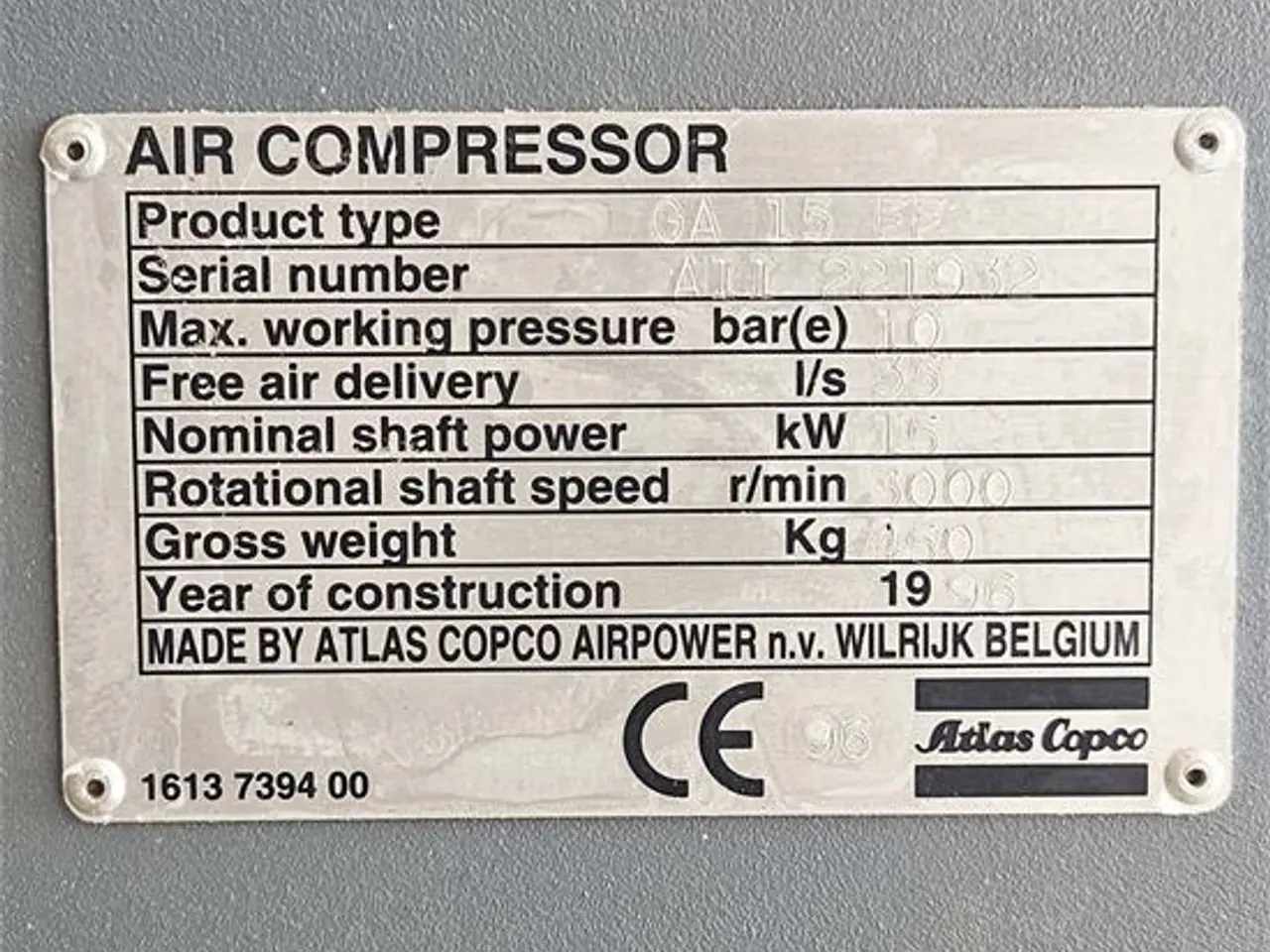 Billede 4 - Atlas Copco GA 15 FF - 2,2 – 2,4 m³/min - 10 bar