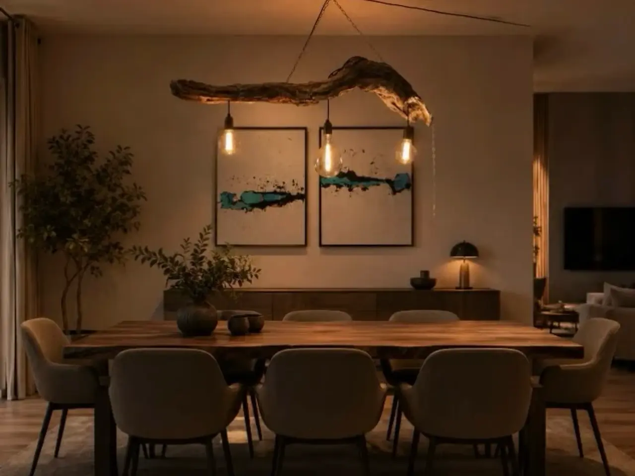 Billede 3 - Loftlampe af Drivtømmer 