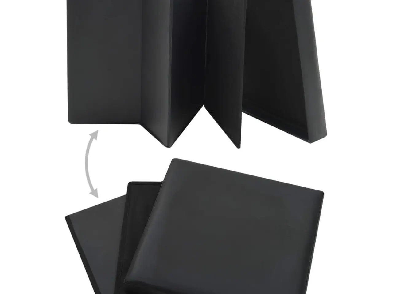 Billede 2 - Foldbar opbevaringsskammel i kunstlæder 38 x 38 x 38 cm - sort