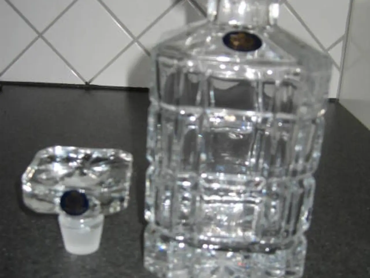 Billede 2 - Glas karaffel faset slebet med prop