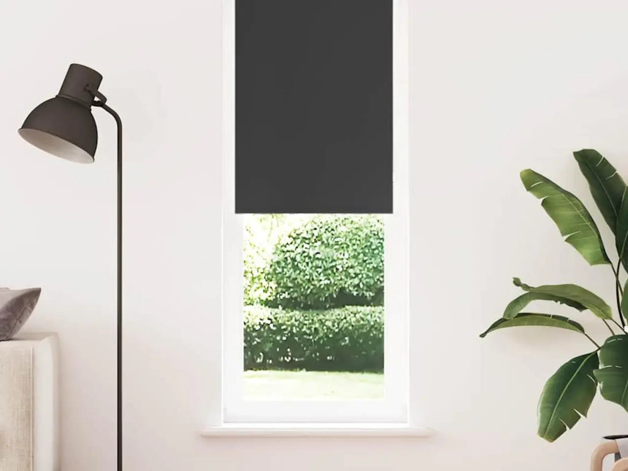 Billede 1 - Mørklægnings-rullegardin 80×210 cm - sort polyester (stofbredde 75,7 cm)
