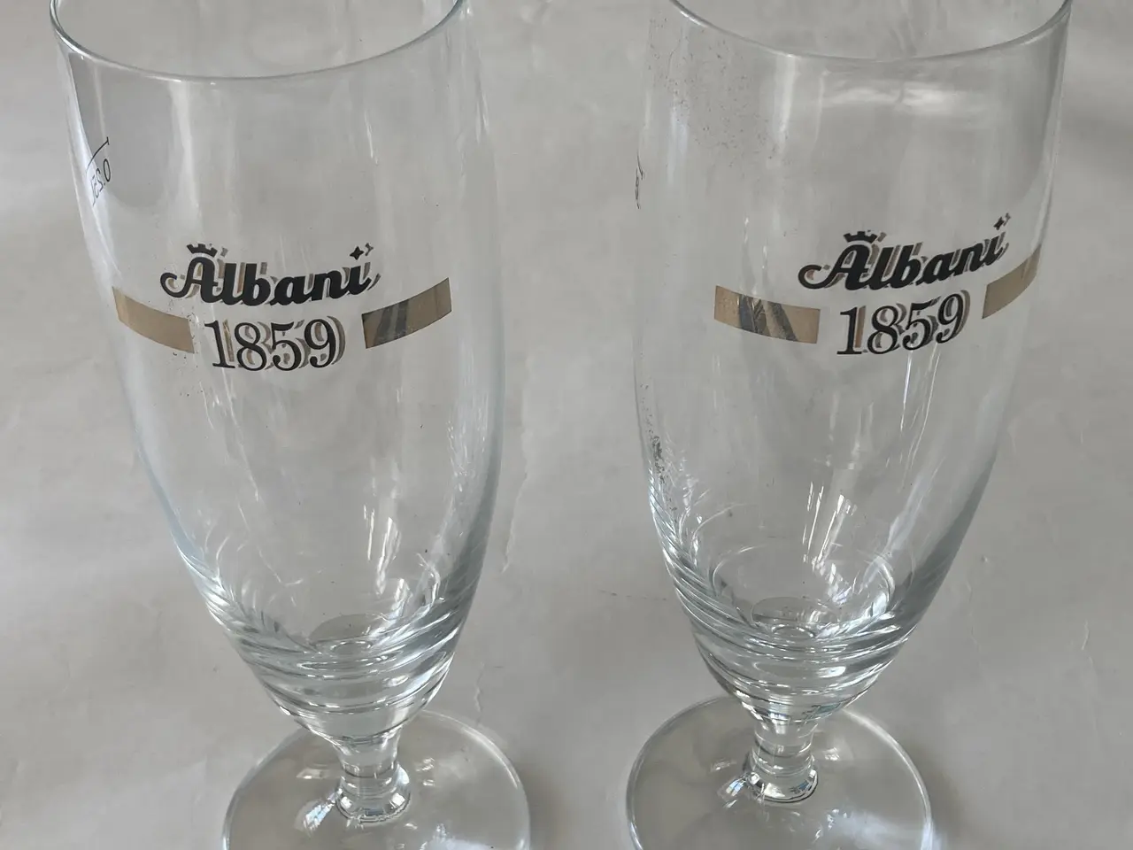 Billede 1 - 2 Øl glas Albani 1859