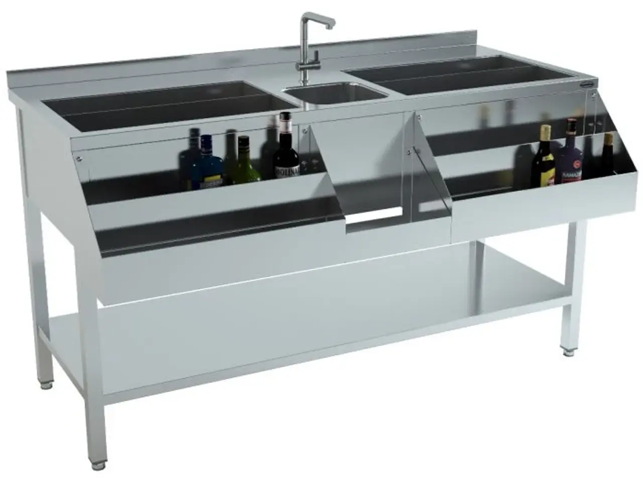Billede 1 - Combisteel bardisk – 160 x 74 x 90 cm