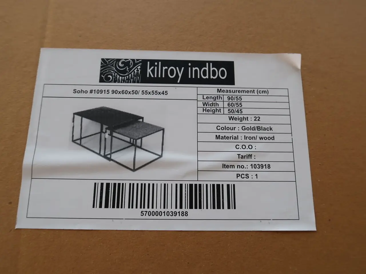 Billede 1 - 2 stk. sofaborde KILROY INDBO Soho