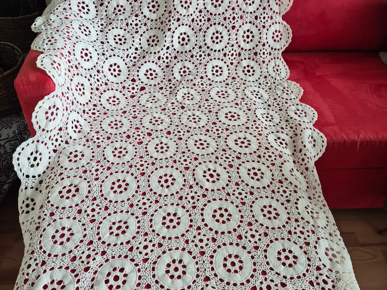 Billede 1 - Sengetæppe, junior, hæklet bomuld, 60x100 cm 