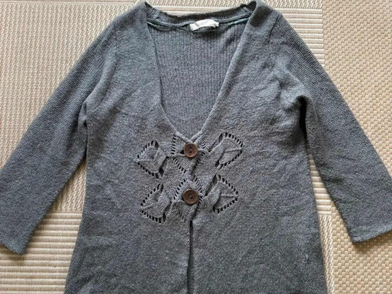 Billede 1 -  Zizzi grå strikcardigan str M 46-48  TILBUD 