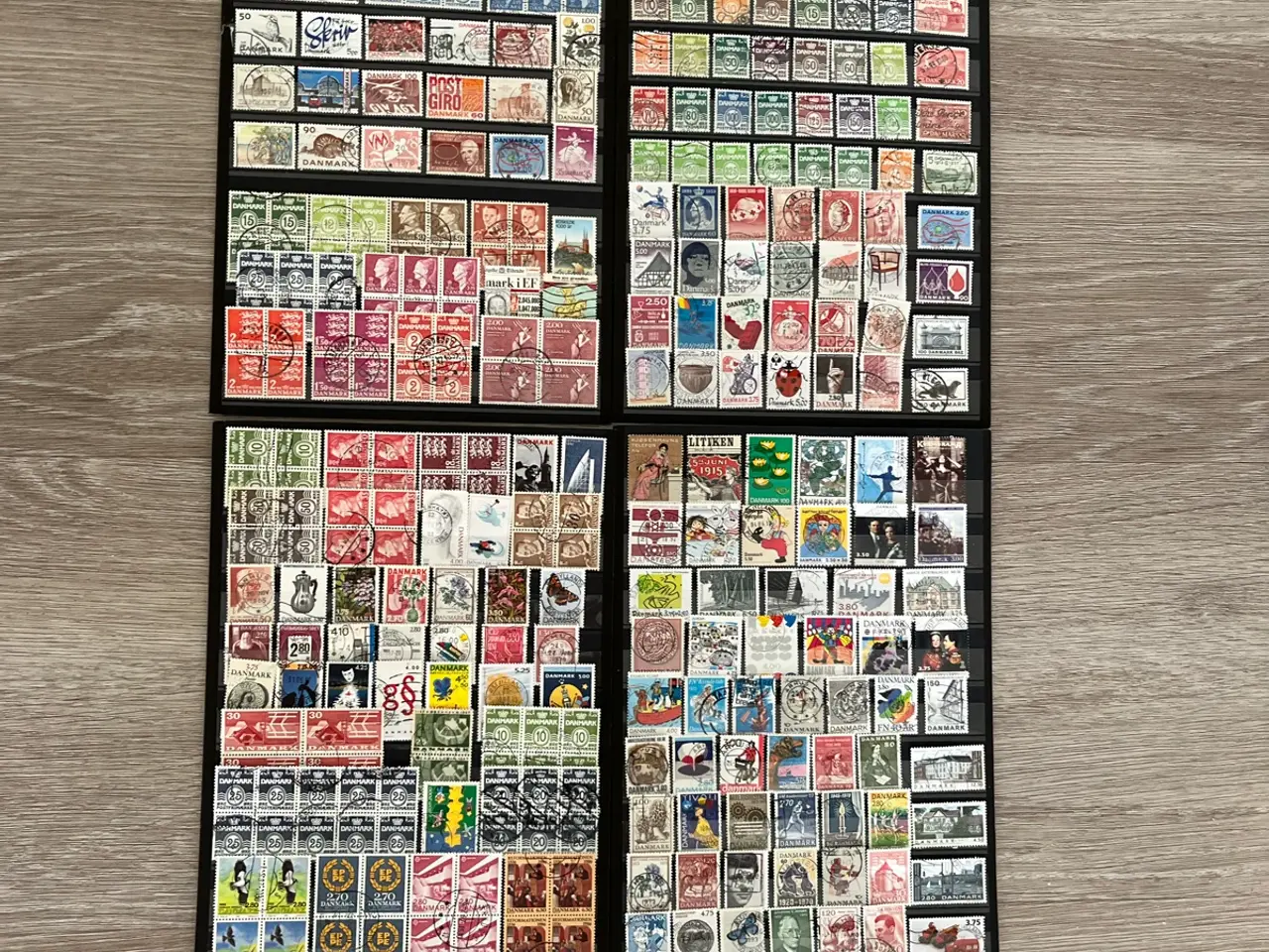 Billede 3 - 830 stk Danske frim.,4-blok,arkrester, sam.tryk