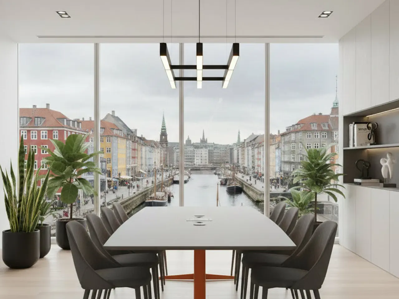 Billede 2 - Mødebord – Grå/Orange Stel 280x90cm