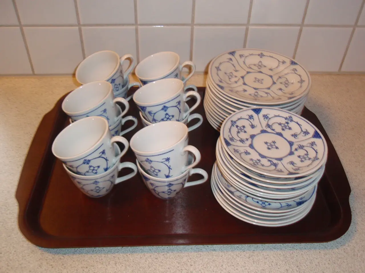 Billede 2 - Musselmalet kaffestel (Fattigmands)