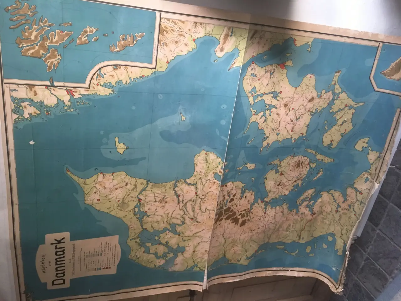 Billede 2 - Gammelt højde Danmarkskort