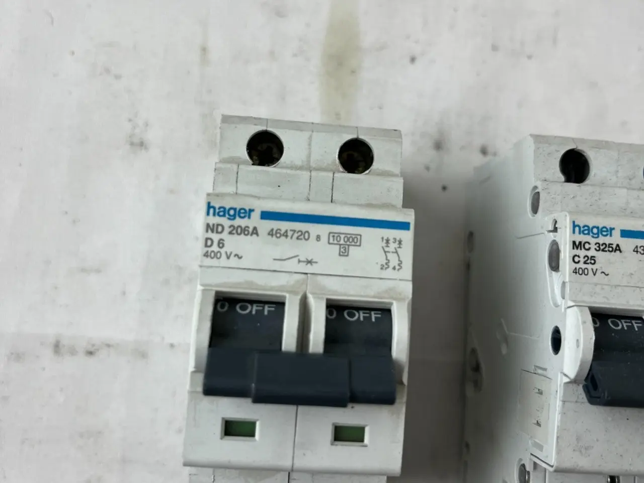 Billede 4 - Hager ND206A D6 2P & MC325A C25 3P automatsikring