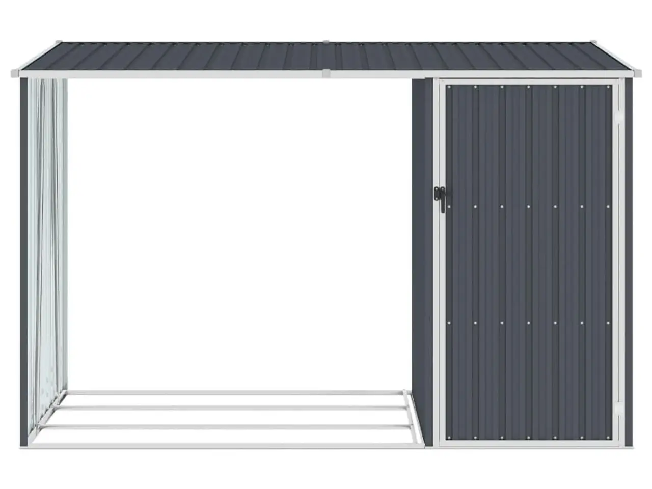 Billede 3 - Brændeskur 245×98×159 cm i galvaniseret stål - antracitgrå