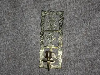 Væg julelysestage i messing 23 cm x 9,5 cm