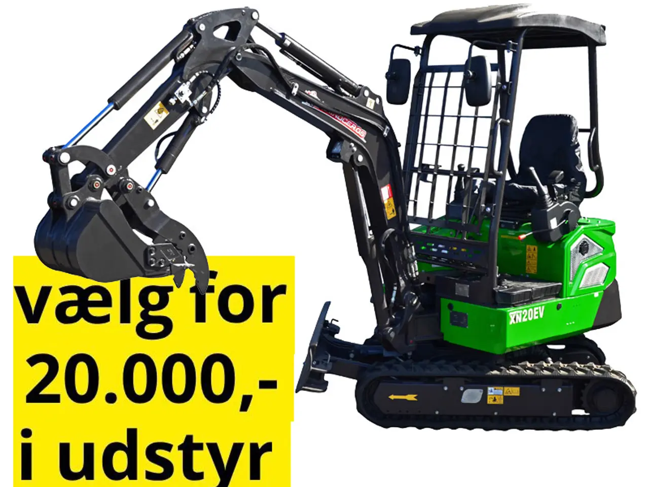 Billede 1 - 2 tons Elektrisk Minigraver - udskydelige bælter