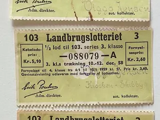 Årgang 1958 Landbrugslotteriet Kiosken Skibby