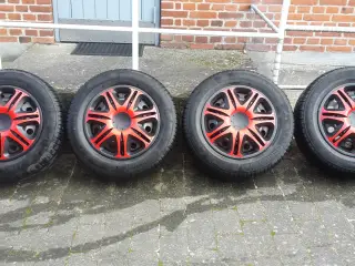 16" røde/orange hjulkapsler