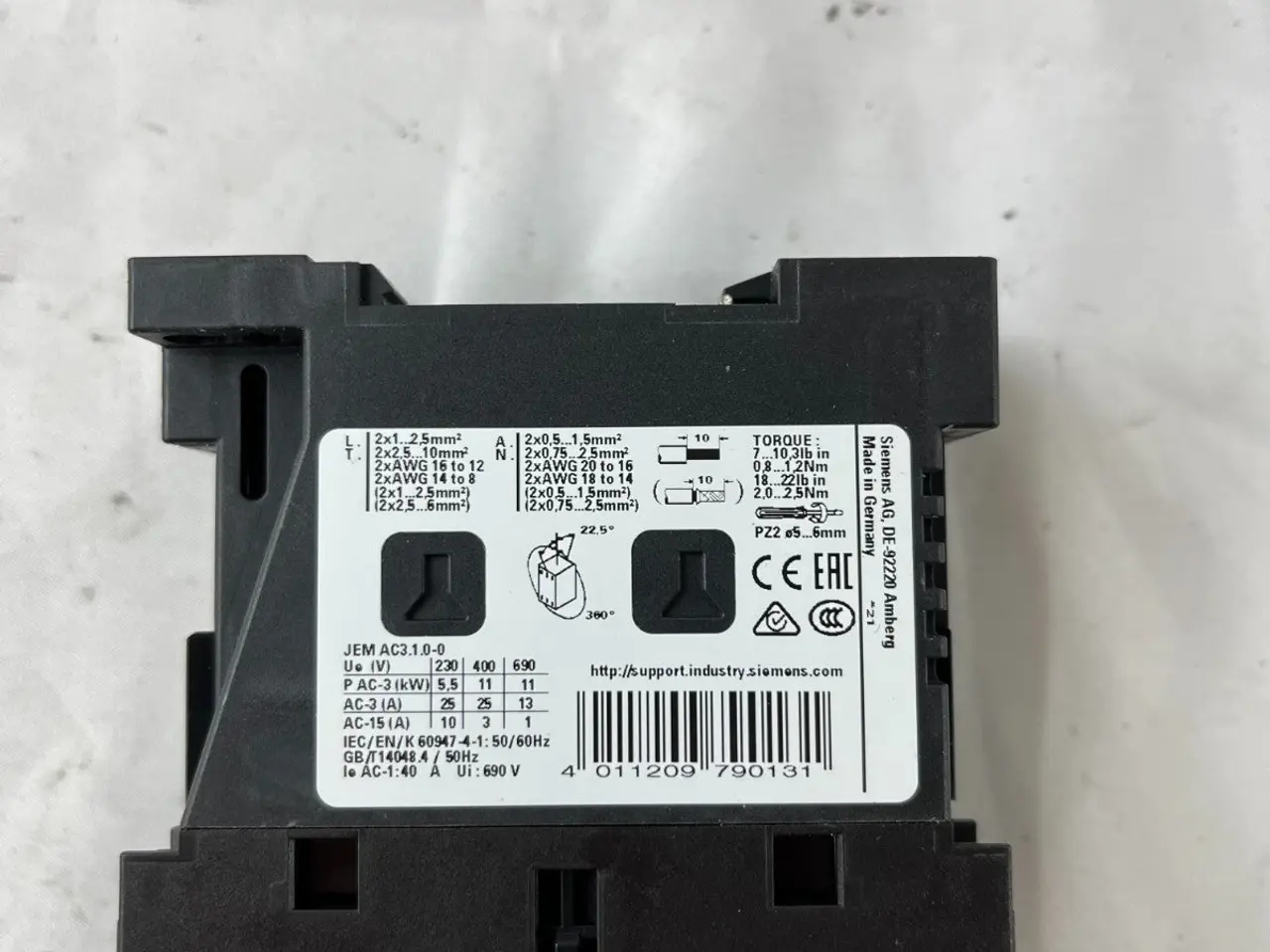 Billede 10 - Siemens 3RT2026 kontaktor 3P 25A 24V DC w/ 3RH2911