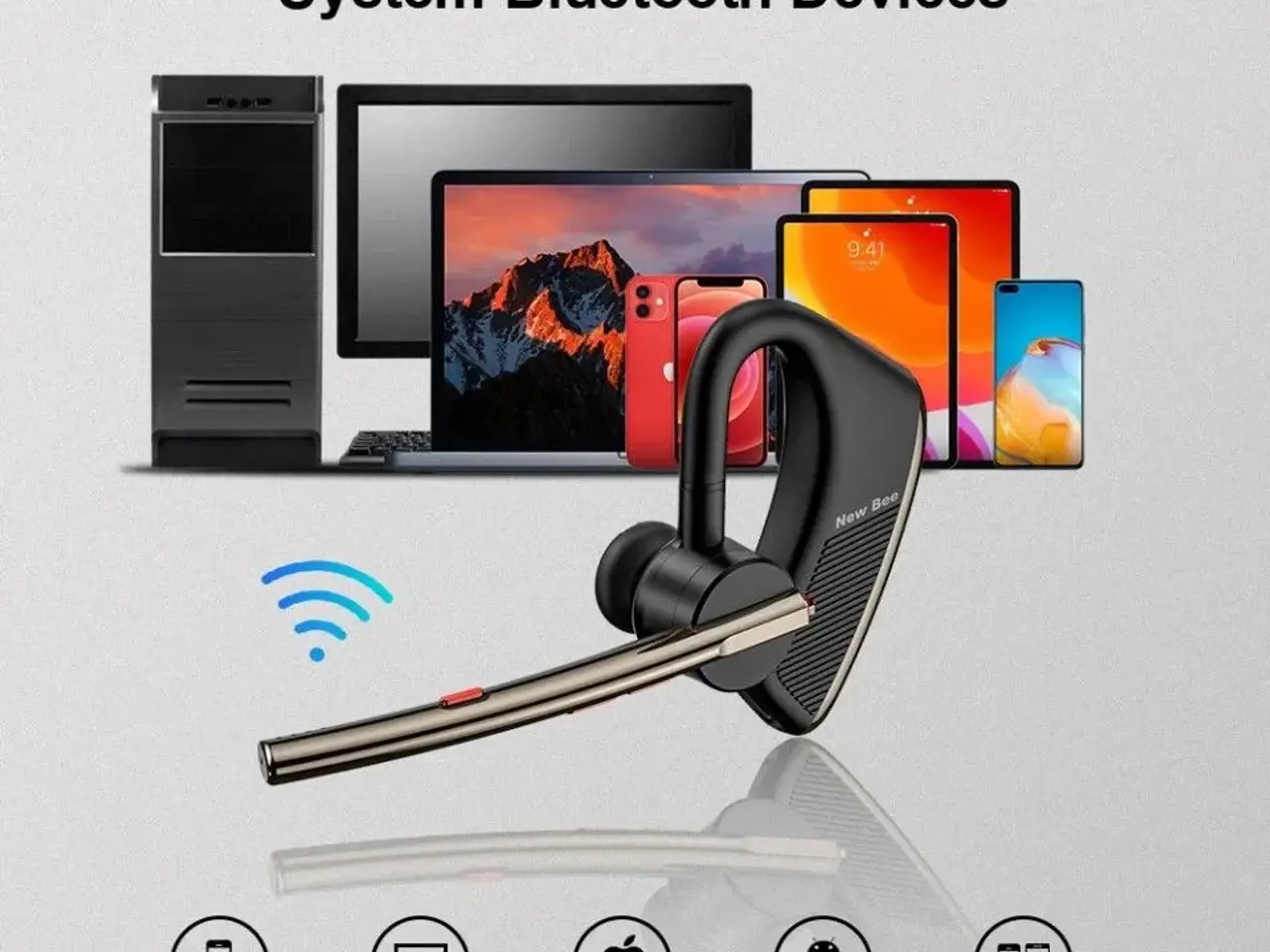Billede 6 - New Bee M50 Bluetooth headset.