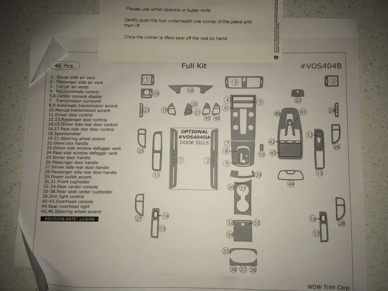 Billede 3 - ny pris Interiør kit indvend. til Volvo V 40/ 50
