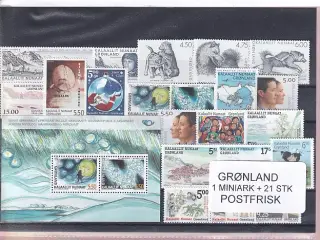 Grønland - 1 Miniark + 21 Stk. - Postfrisk