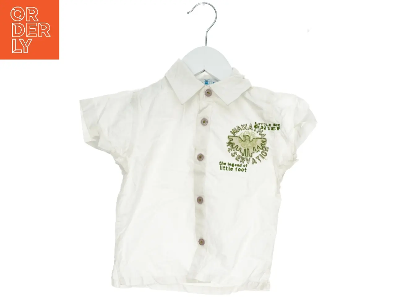 Billede 1 - Hvid skjorte med print fra Little One (str. 86)