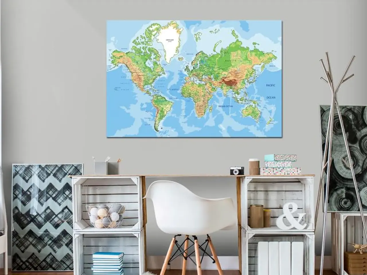 Billede 2 - Kort på kork - World Geography - 90 x 60 cm