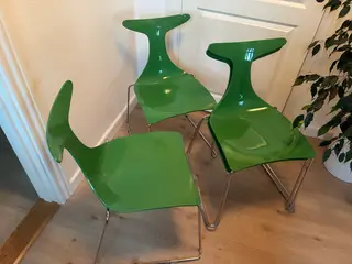 Køkken stole 4 stk . I grøn