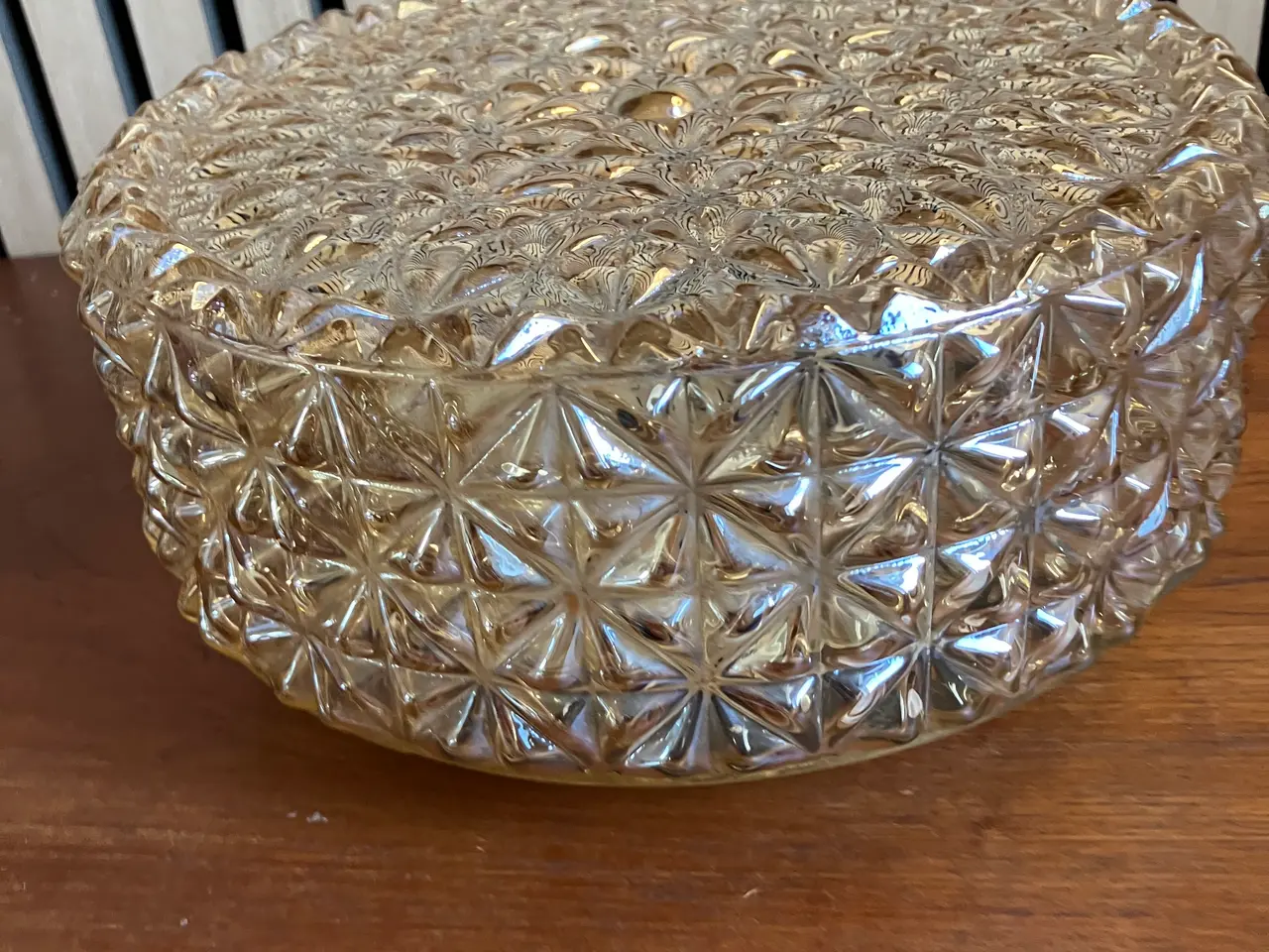 Billede 3 - Vintage plafond i ravfarvet glas