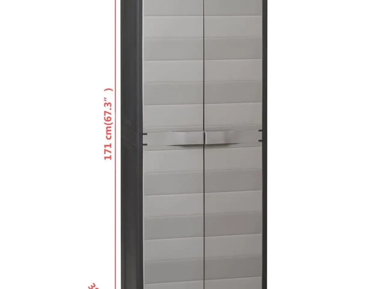Billede 9 - Haveopbevaringsskab med 3 justerbare hylder - sort/grå, 65×38×171 cm
