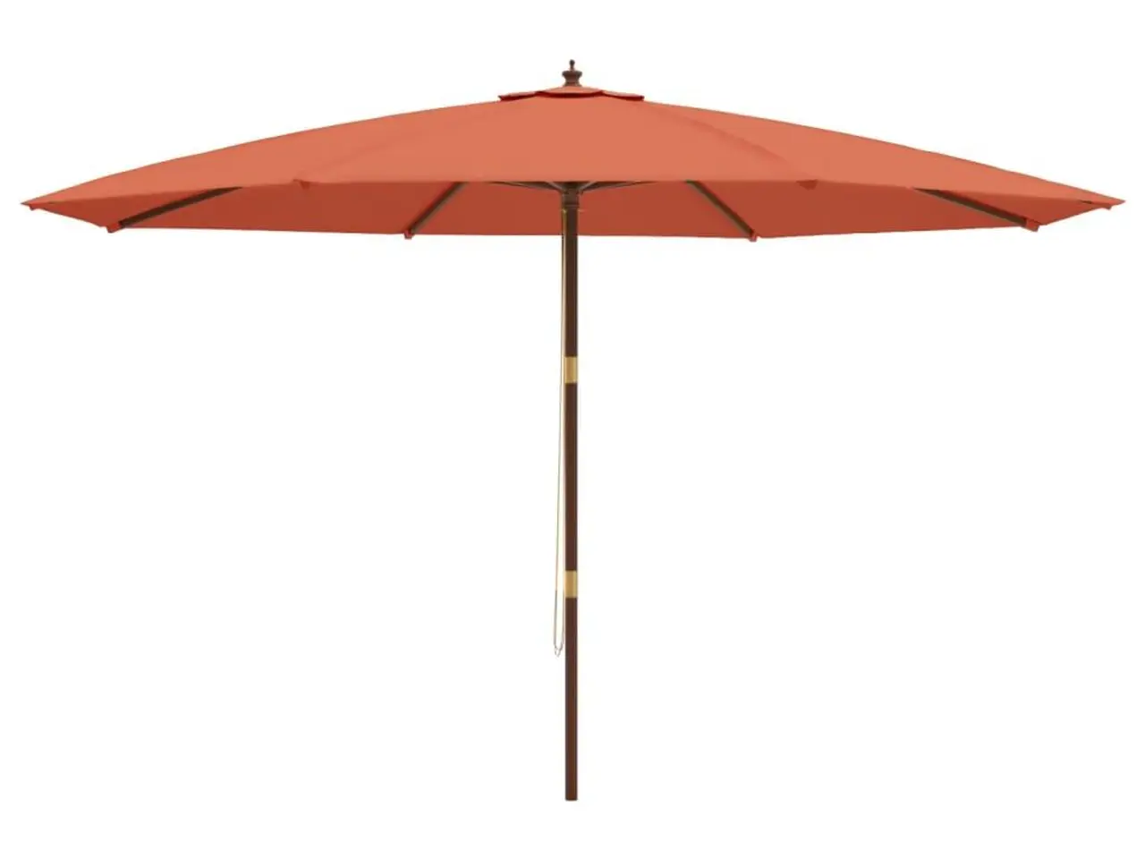 Billede 4 - Haveparasol med træstang 400 × 273 cm - terrakotta