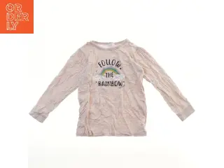Langærmet T-shirt med regnbuemotiv (str. 122)