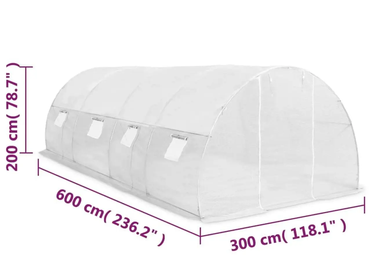 Billede 11 - Drivhus 18 m² 600x300x200 cm
