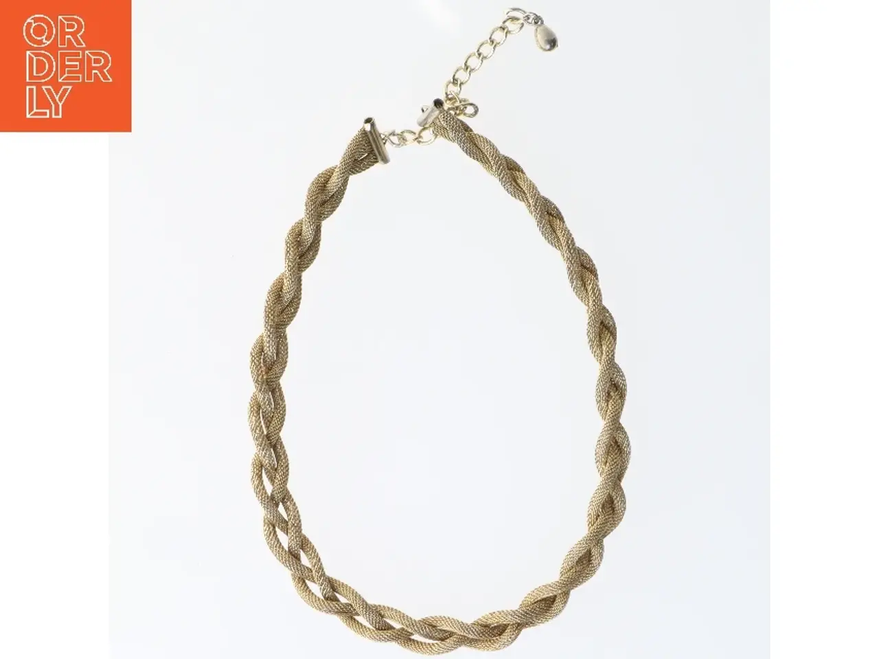 Billede 1 - Gylden flettet halskæde (str. 38 cm)