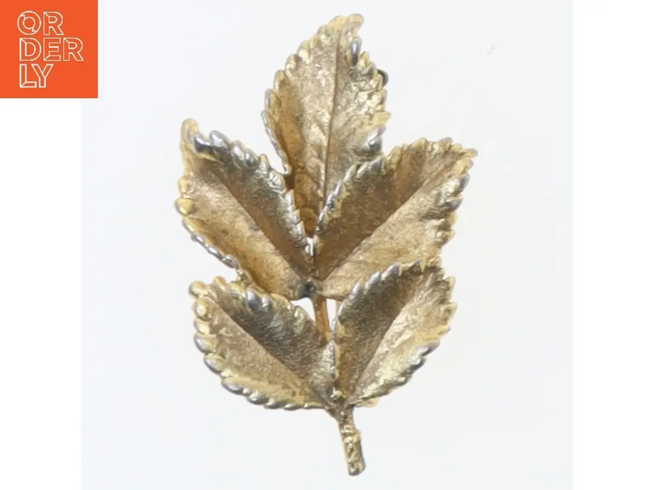 Billede 1 - Guld blad broche (str. 4,5 cm)