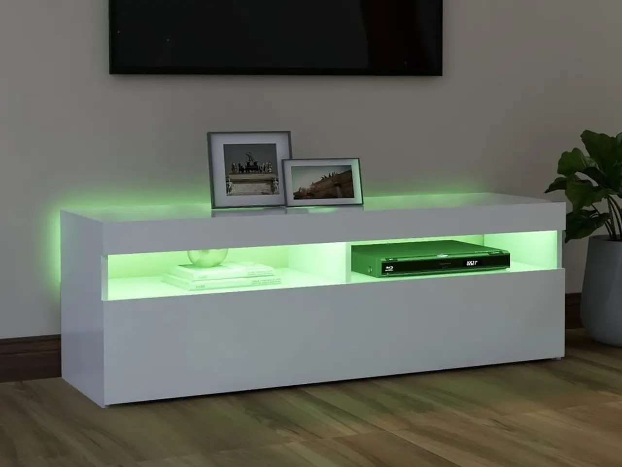 Billede 5 - Tv-skab med LED-lys - 120 × 35 × 40 cm, hvid