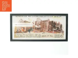 Indrammet plakat 'TACHELES' fra IKEA (str. 52,5x25,5 cm)