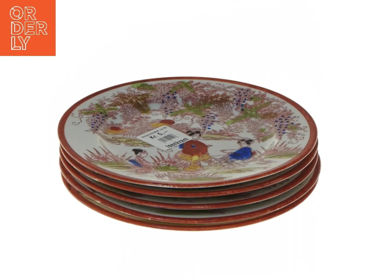 Billede 1 - Dekorative tallerkener med orientalsk motiv (str. Ø 15,5 cm)