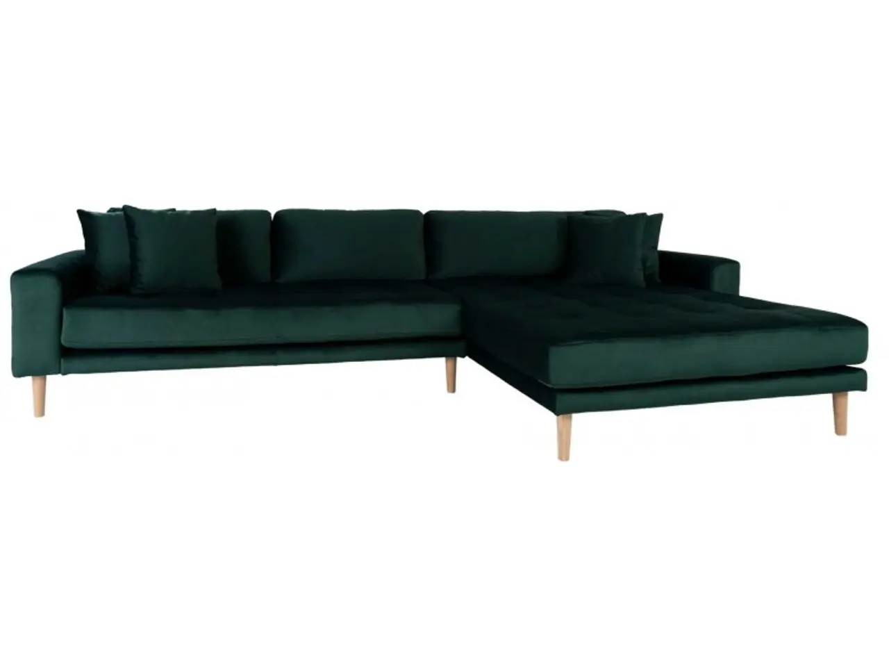Billede 2 - Lido - Højrevendt Chaiselongsofa - Grøn velour