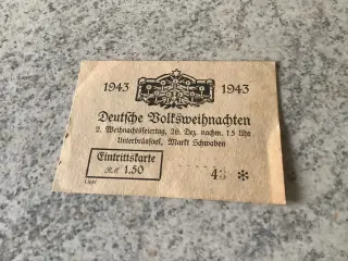Original billet Deutsche Volksweihnachten 1943 –