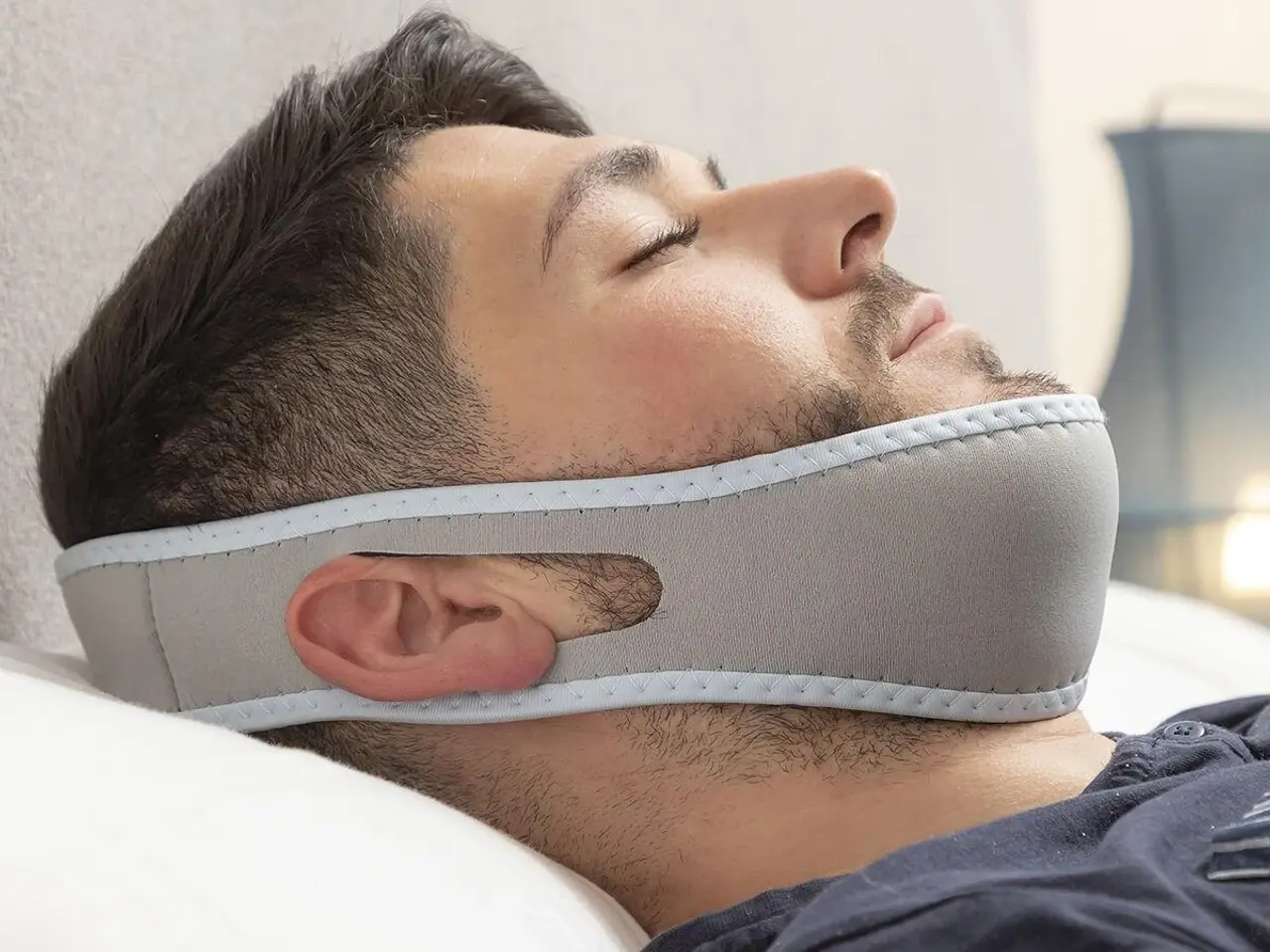 Billede 4 - Anti-snorkebånd Stosnore - grå/blå, onesize