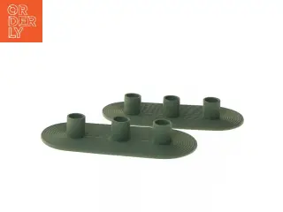 Oval grøn lysestager fra House Of Sander (str. 2 stk 24 cm)