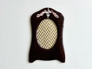 Antik ramme m decoupage, 24 x 15,5 cm