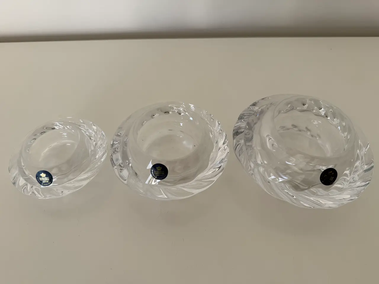 Billede 5 - Sæt med tre stk. RC glas lysestager