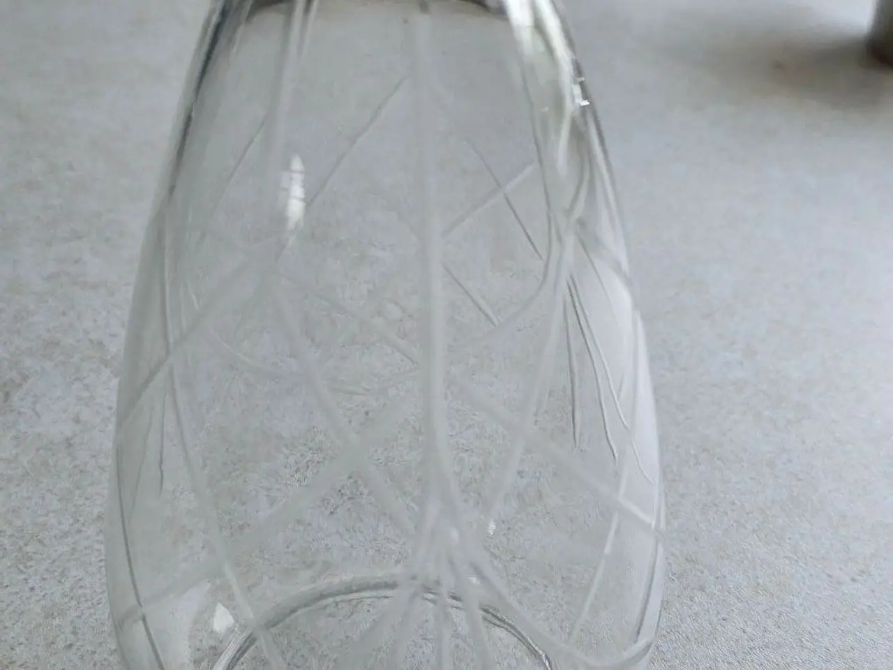 Billede 2 - Antik loftslampe i massiv messing med slebne glas