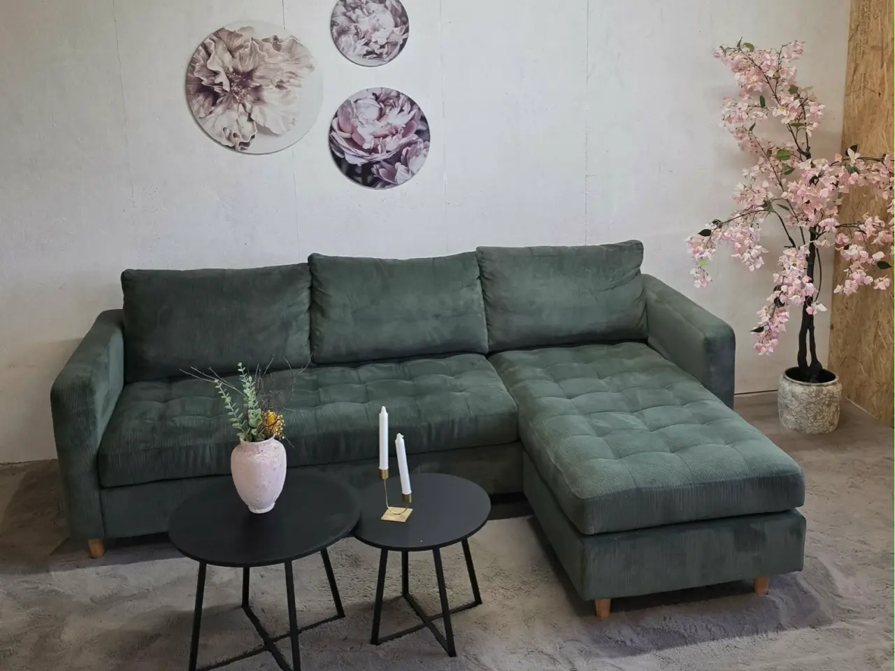 Billede 4 - Smuk grøn chaiselong sofa