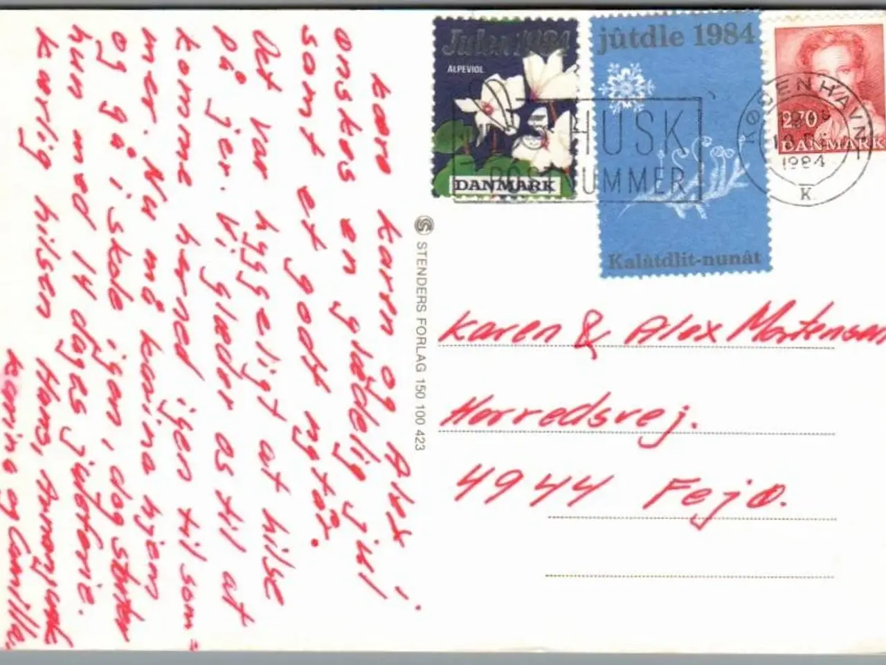 Billede 1 - Julemærke 1984 på Postkort