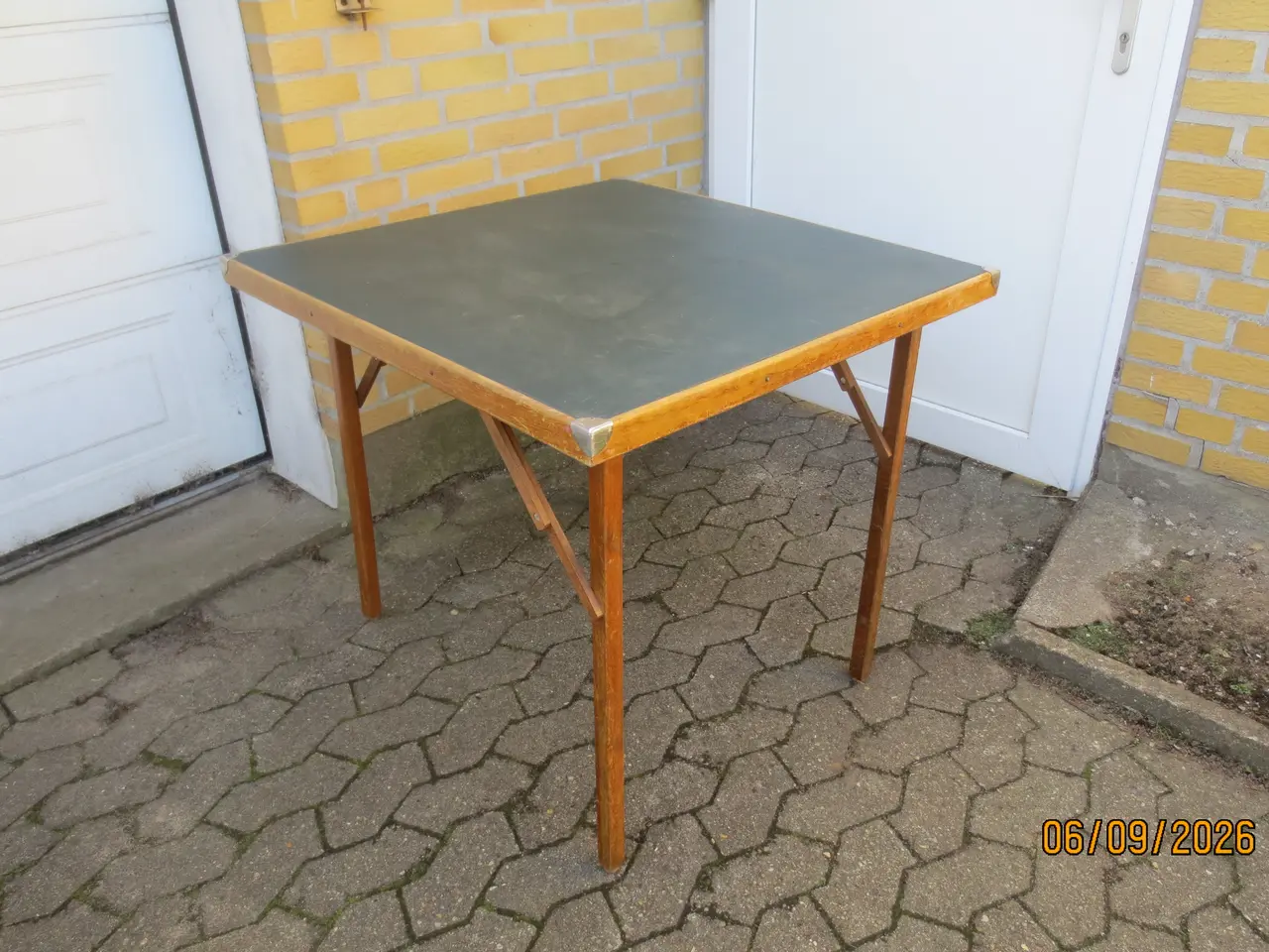 Billede 1 - 1 stk Retro Spillebord med Læderdug