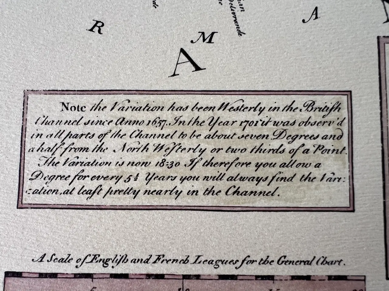 Billede 5 - Genoptrykt Kort over Den Engelske Kanal år 1657