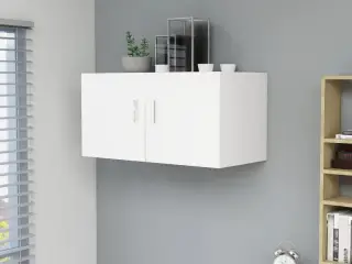 Vægskab 80x39x40 cm konstrueret træ hvid